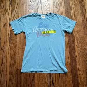 Men’s Last American Virgin Blue Graphic Tee Small S